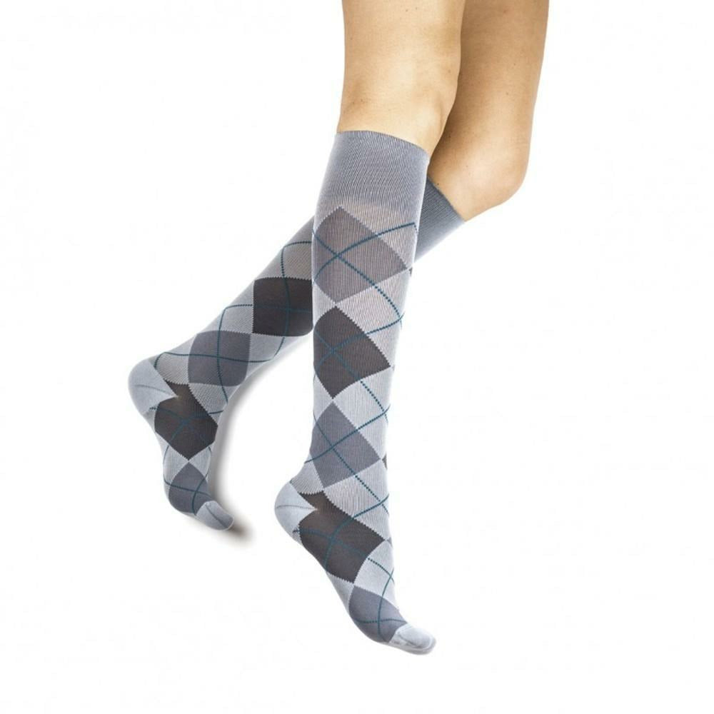 Rejuva® Argyle Knee High 15-20 mmHg, Smoke