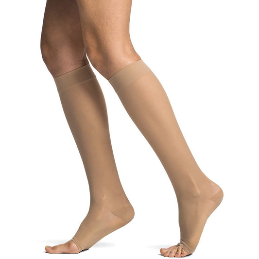 Sigvaris Sheer Women's 30-40 mmHg OPEN TOE Knee High, Golden