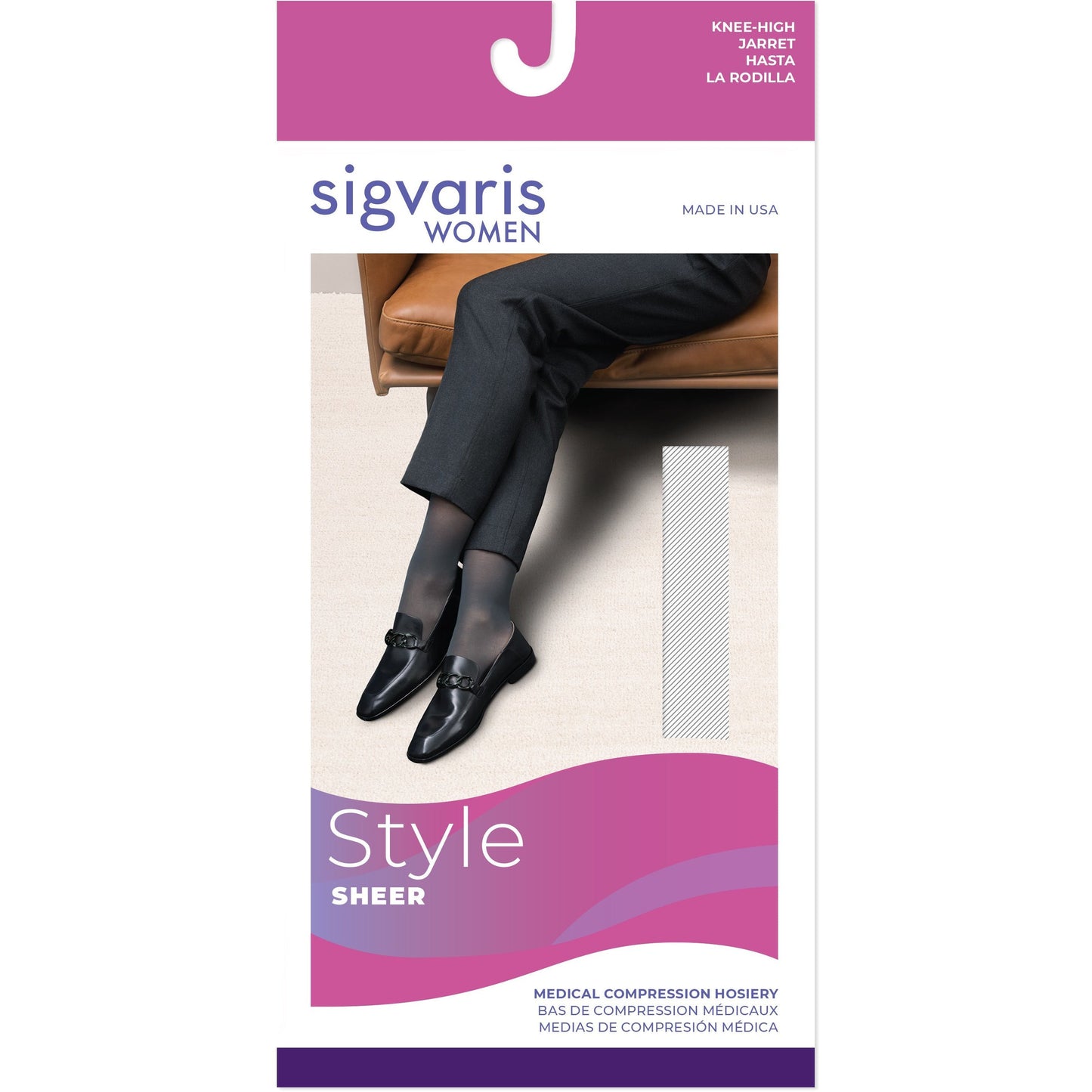 Sigvaris Sheer Women's 30-40 mmHg OPEN TOE Knee High
