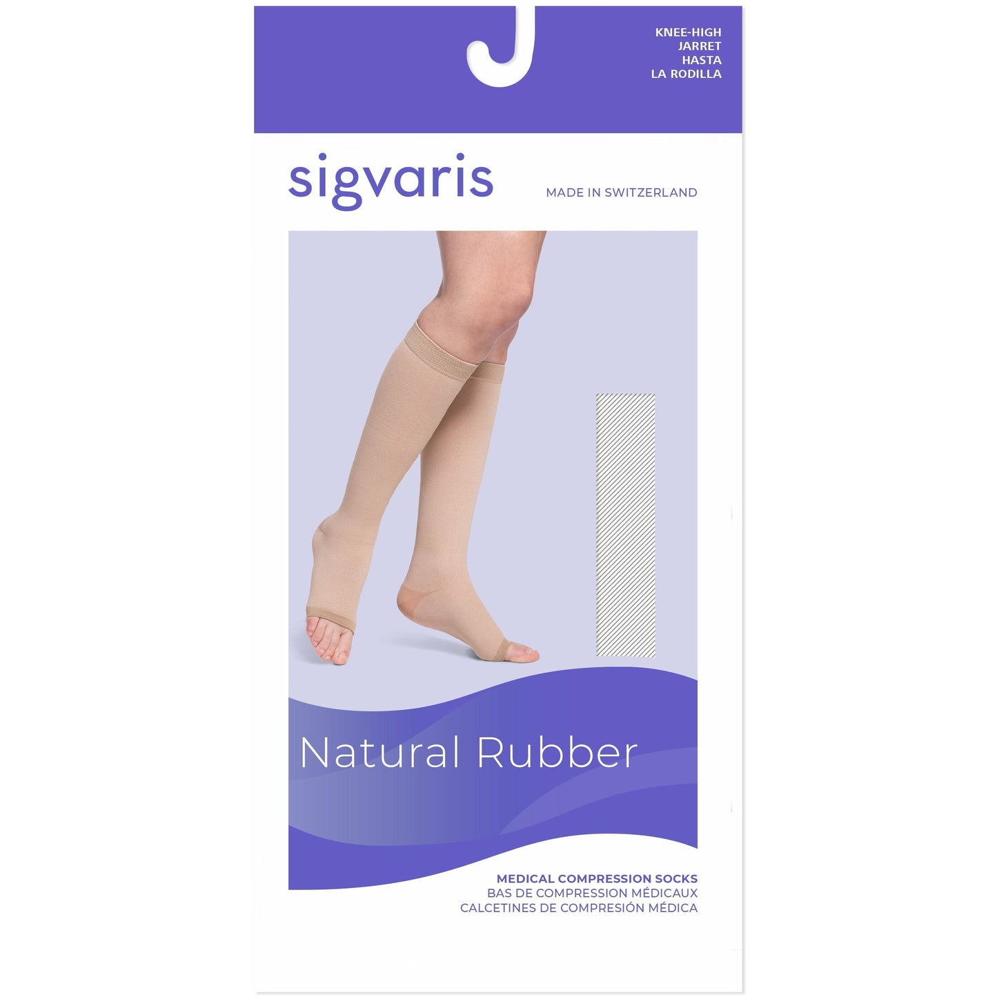 Sigvaris Honey Rubber 30-40 mmHg OPEN TOE Knee High, Box