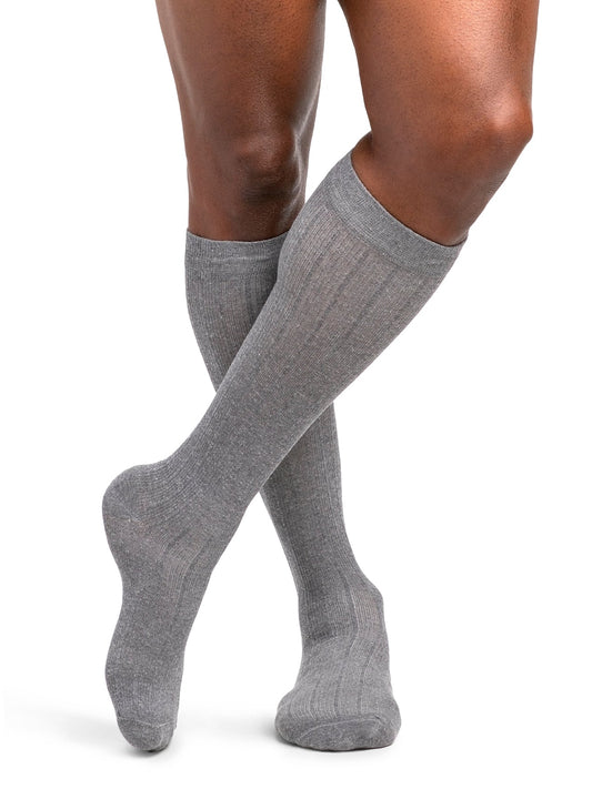 Sigvaris Linen Men's Knee High 20-30 mmHg, Light Grey