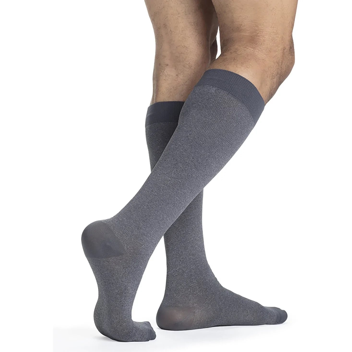 Sigvaris Microfiber Shades Men's 15-20 mmHg Knee High, Graphite Heather