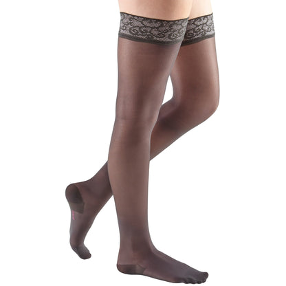 Mediven Sheer & Soft Women's 30-40 mmHg Thigh High, Charcoal