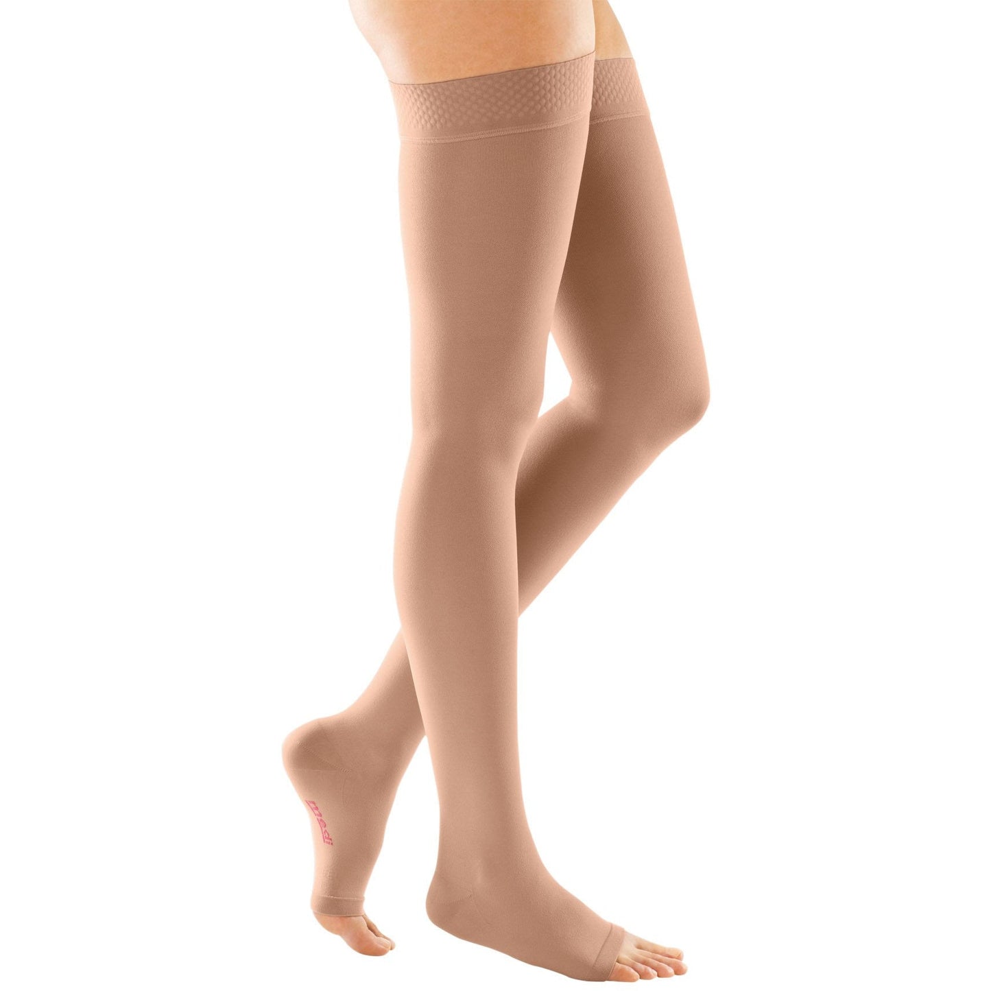 Mediven Forte Thigh High, Open Toe in Caramel