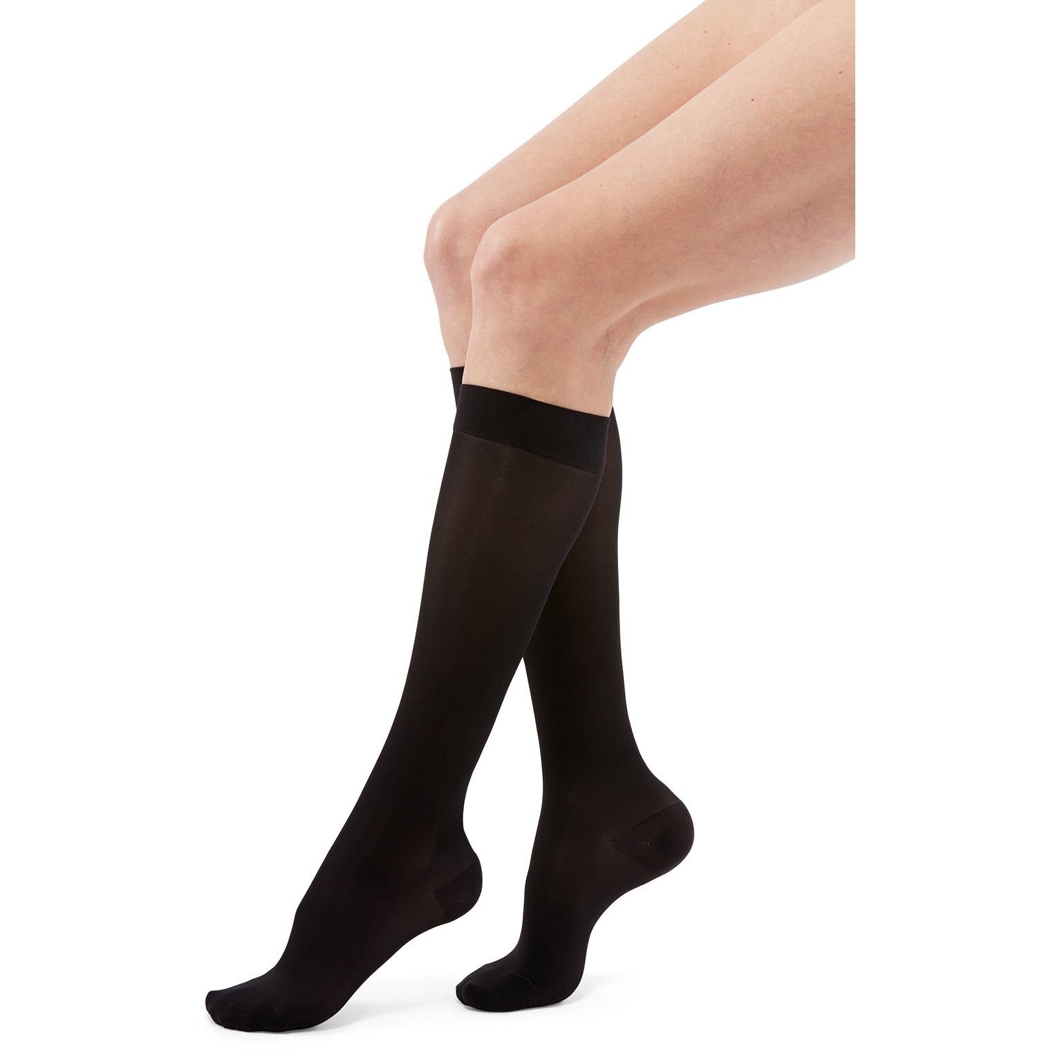 Duomed Transparent Women's 20-30 mmHg Knee High, Black