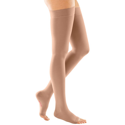 Mediven Forte Thigh High 40-50 mmHg, Open Toe w/ Silicone Top Band