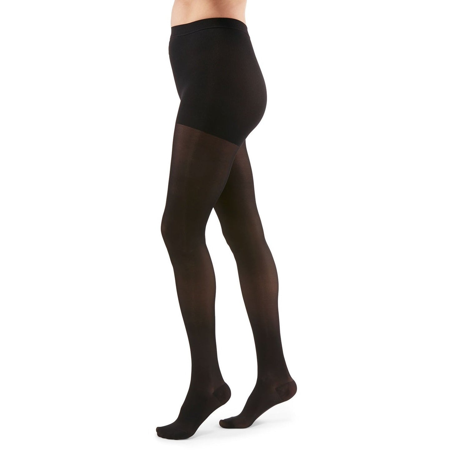 Duomed Transparent Women's 15-20 mmHg Pantyhose, Black