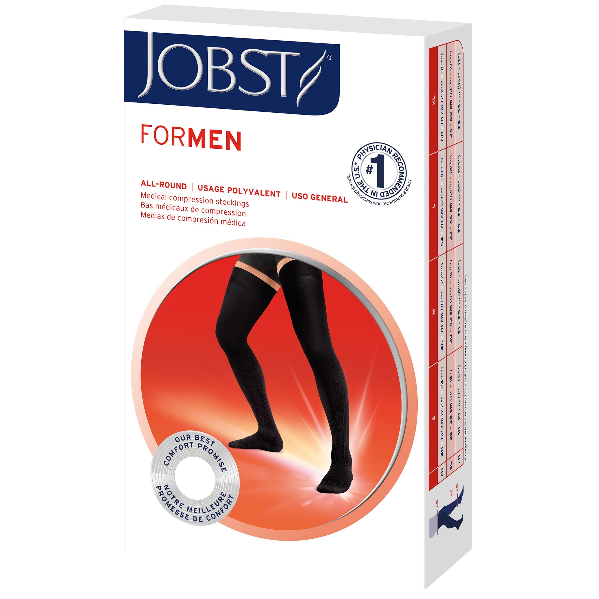 JOBST men's compression stocking packaging on a white background