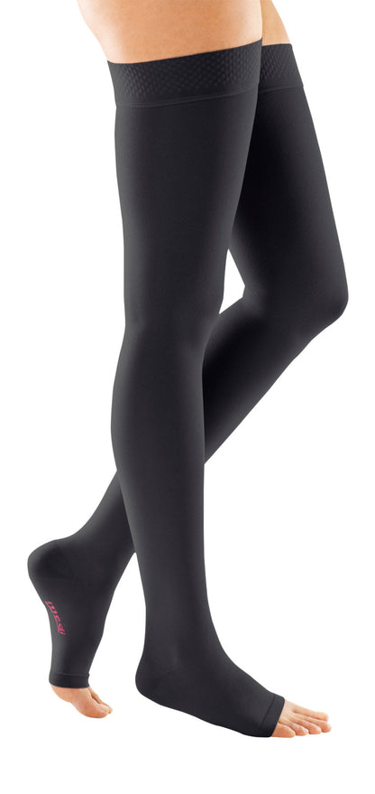 Mediven Forte Thigh High, Open Toe in Black