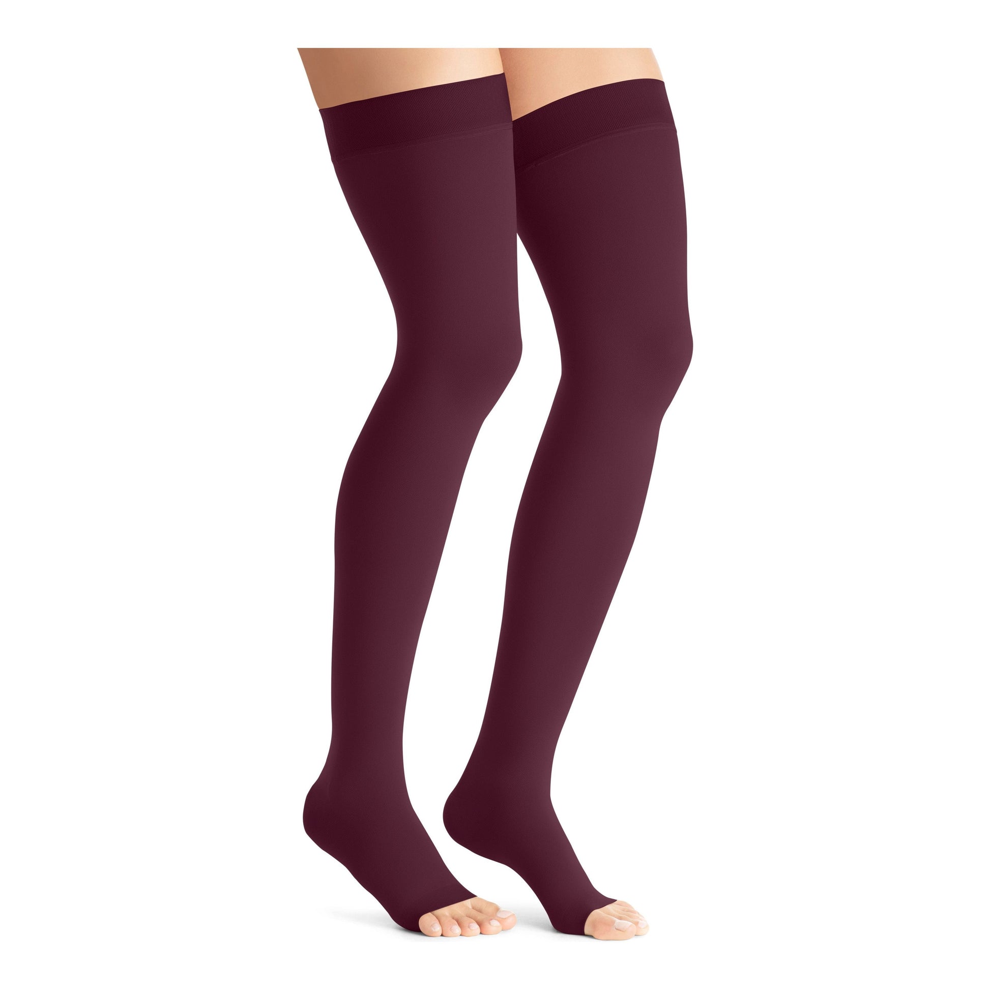 JOBST® Opaque Women's Thigh High 15-20 mmHg, Open Toe, Maternity, Cranberry