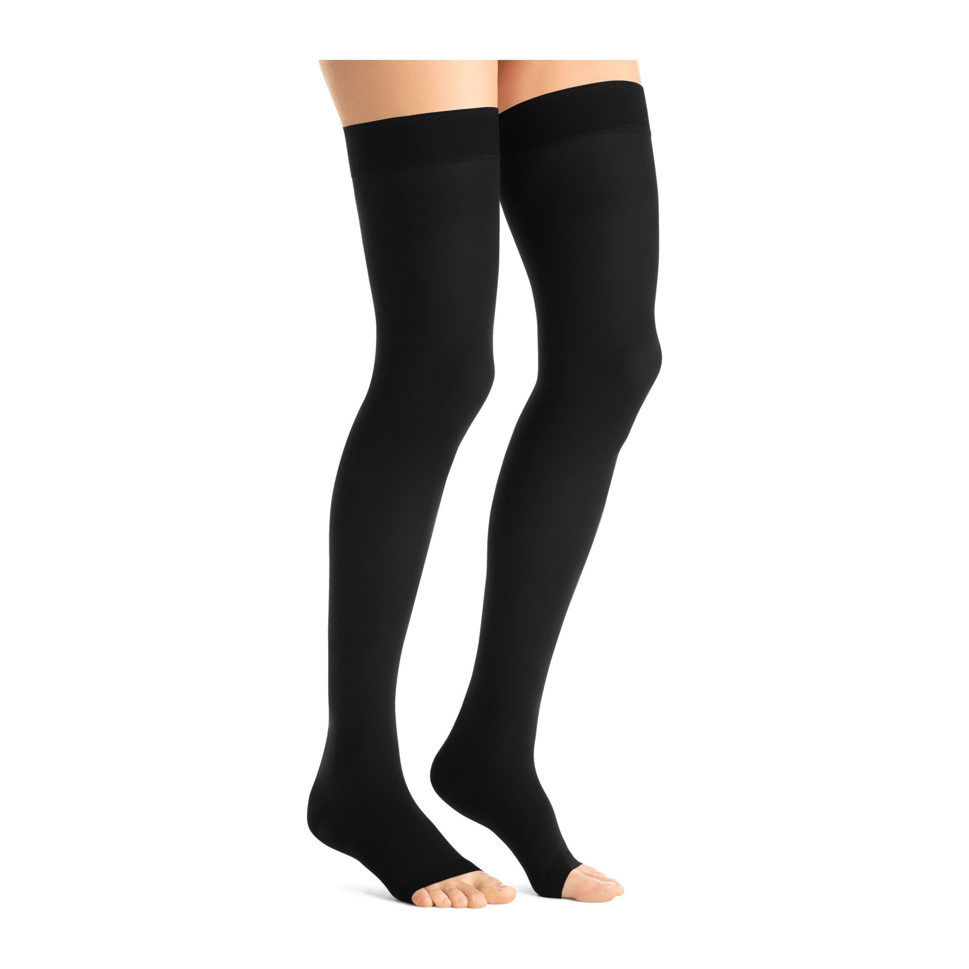 JOBST® Opaque Women's Thigh High 20-30 mmHg, Open Toe, Maternity, Black