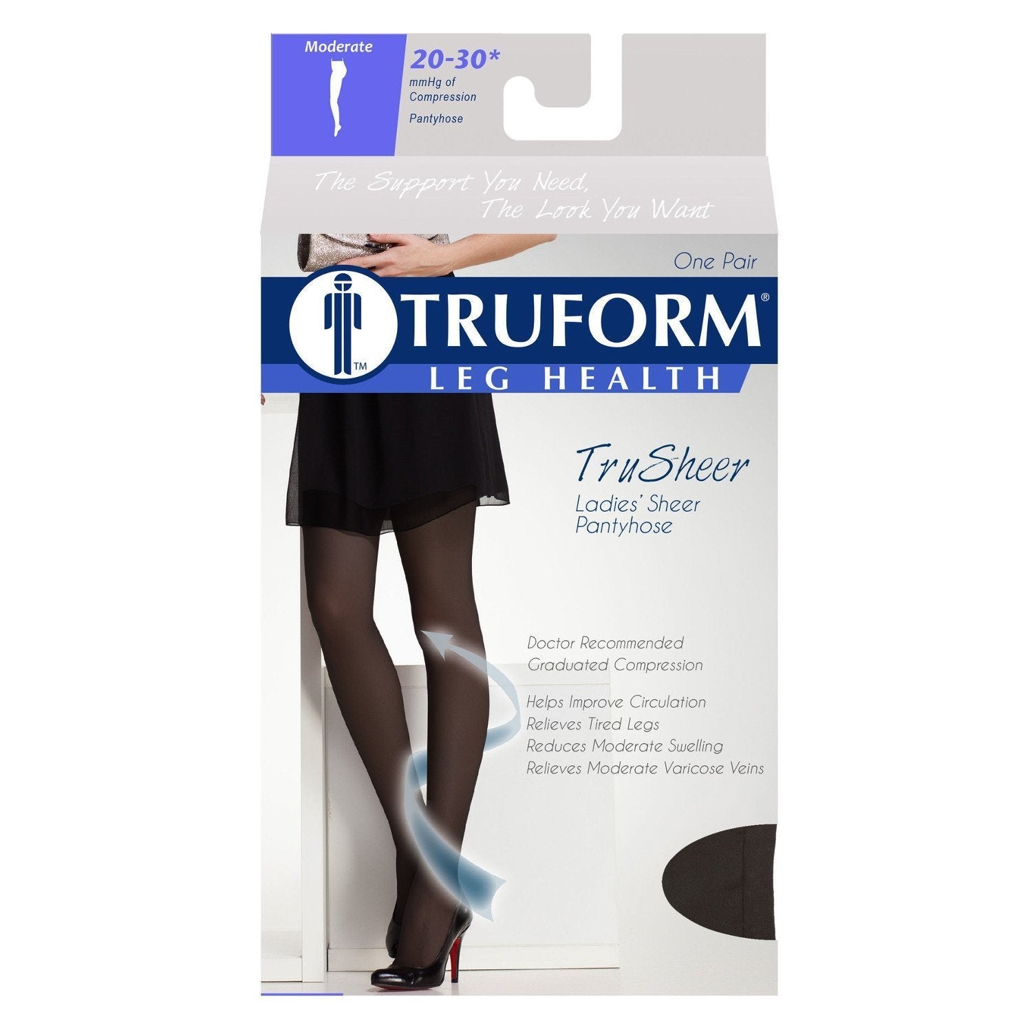 Truform TruSheer Women's 20-30 mmHg Pantyhose