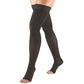 Truform 20-30 mmHg OPEN-TOE Thigh High w/ Silicone Dot, Charcoal