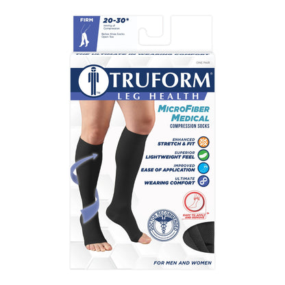 TRUFORM® MicroFiber Medical Knee High 20-30 mmHg, Open Toe