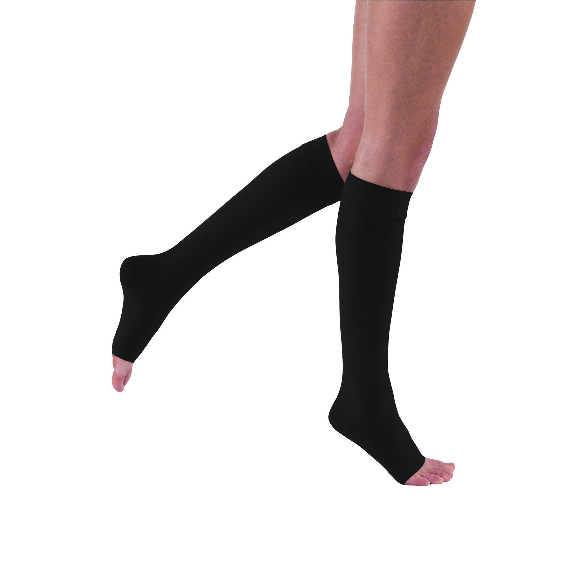 Soft Opaque | Calf High Compression Stockings | Open Toe | 30-40 mmHg