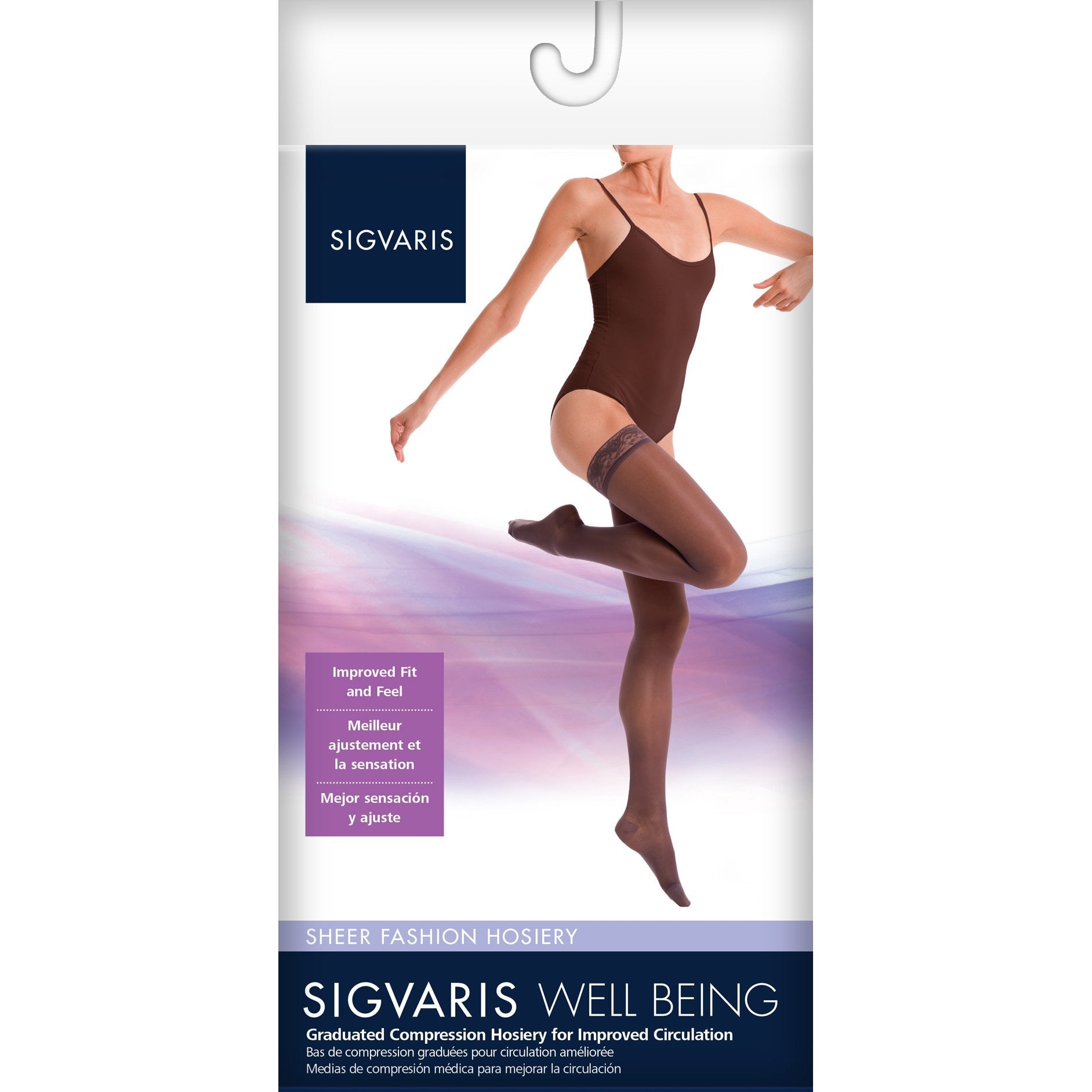 Sigvaris 120 Sheer Fashion Compression Thigh High 15-20mmHg – Compression  Stockings