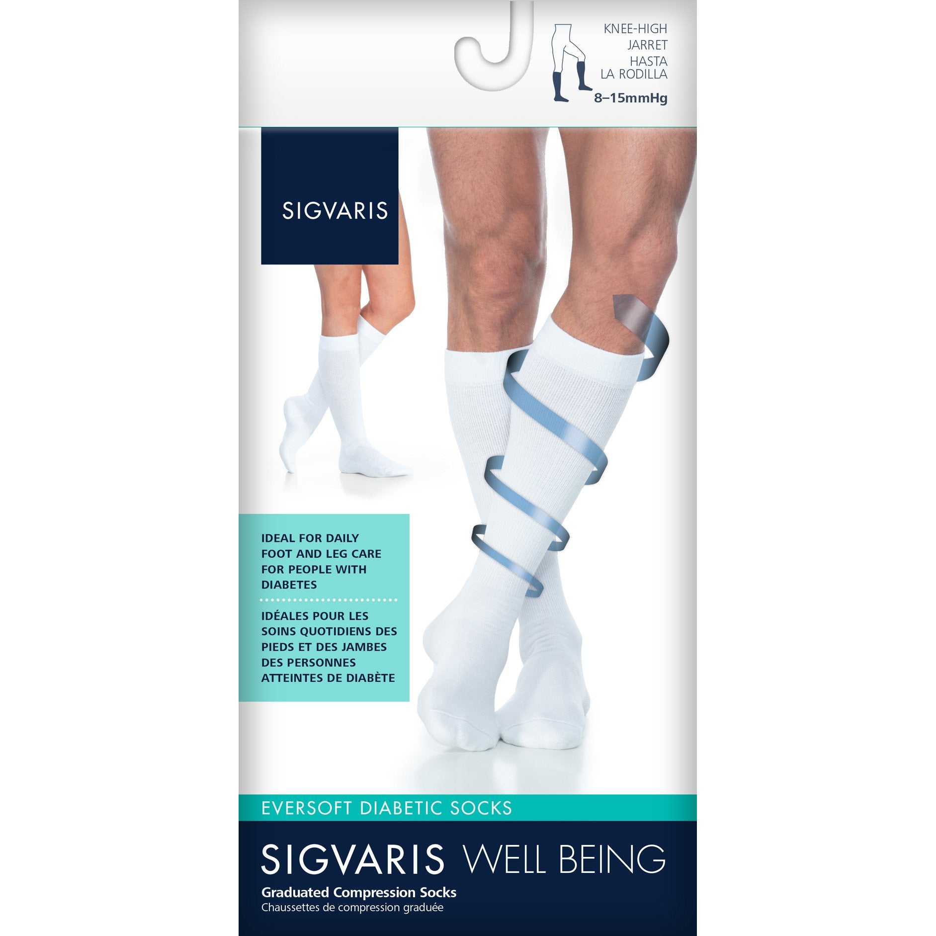 Sigvaris Eversoft 8-15 mmHg Knee High Diabetic Compression Socks