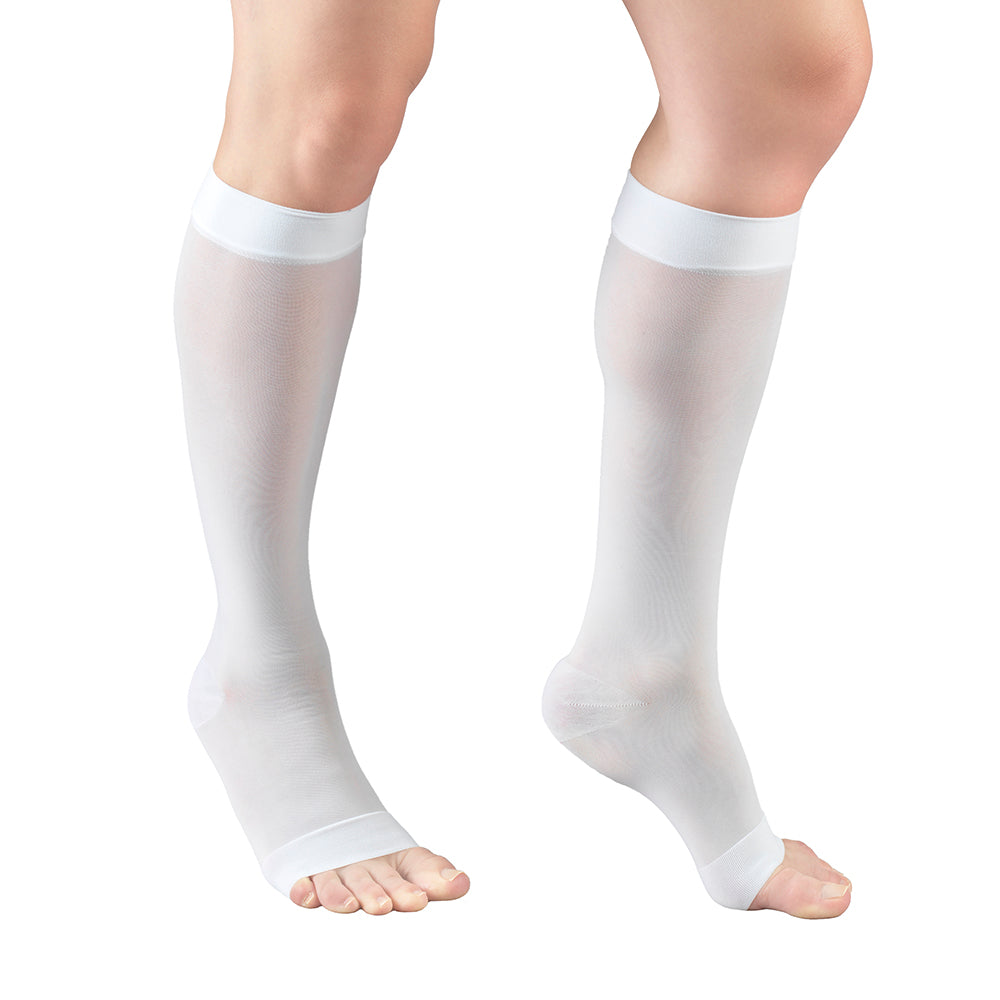 Truform Lites Women's OPEN-TOE Knee High 15-20 mmHg, White