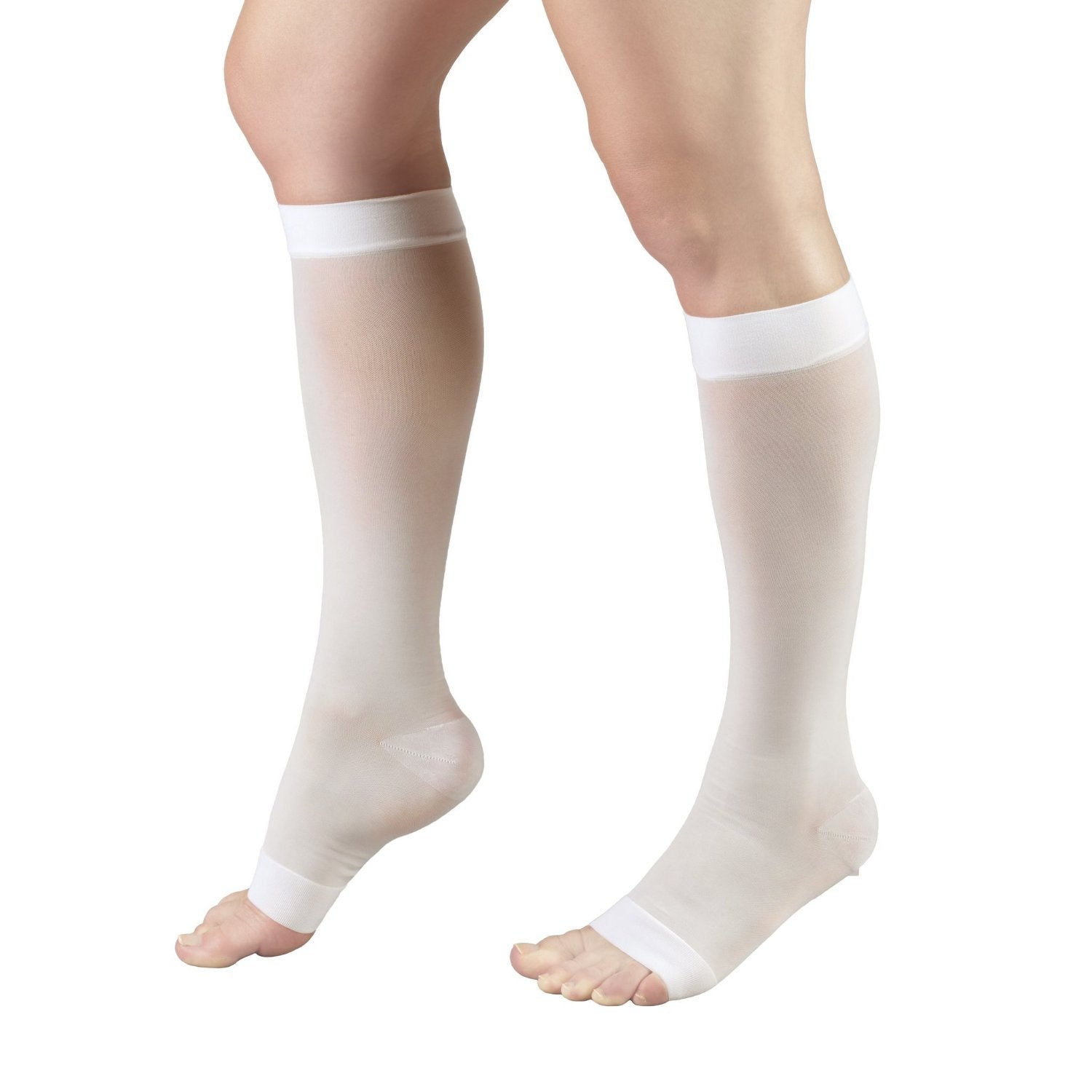 Truform Lites Women's OPEN-TOE Knee High 15-20 mmHg, Ivory