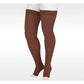 Juzo Soft Thigh High 20-30 mmHg w/ Silicone Band, Open Toe, Chocolate