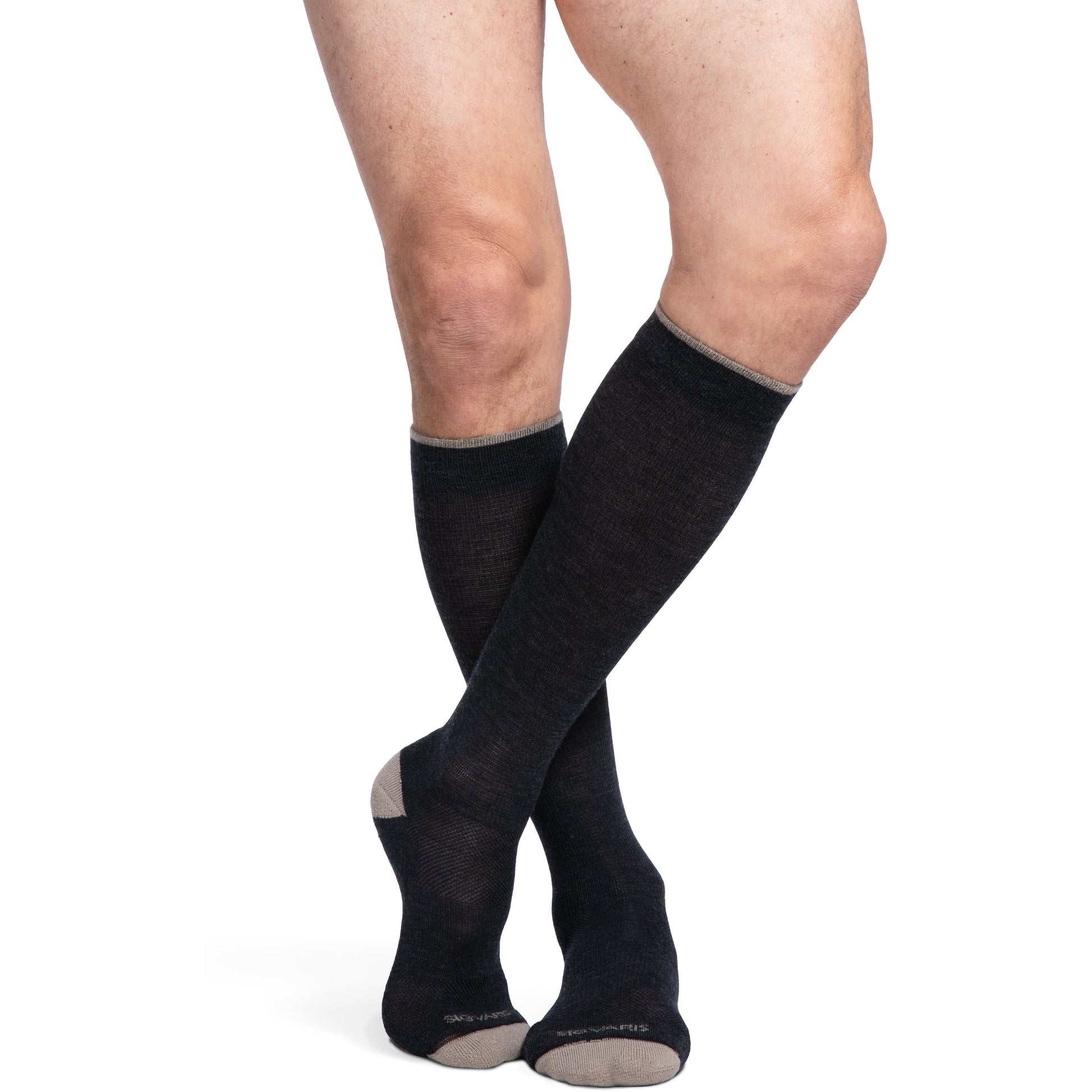 Sigvaris Merino Outdoor Socks 15-20 mmHg Knee High, Charcoal