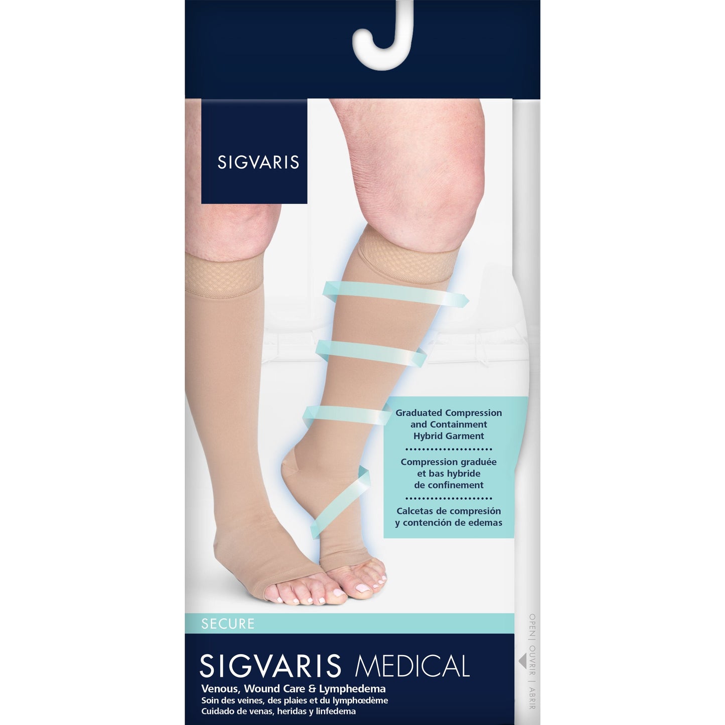 Sigvaris Secure 20-30 mmHg OPEN TOE Knee High