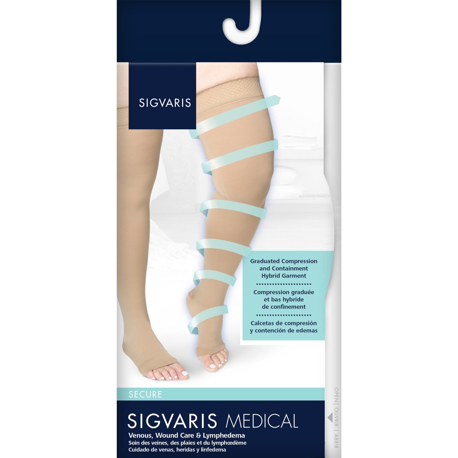 Sigvaris Secure 20-30 mmHg OPEN TOE Thigh High