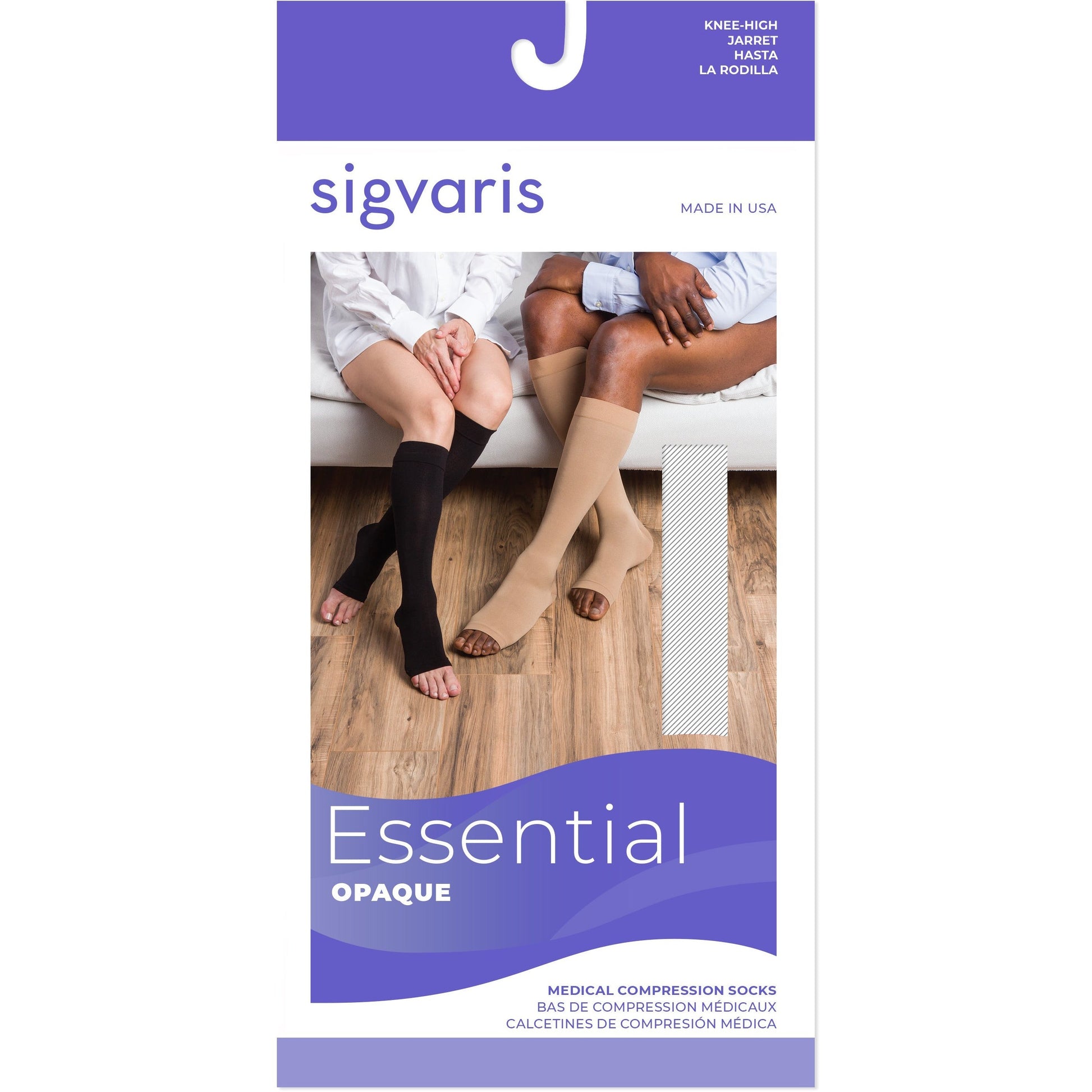 Sigvaris Women Medical Compression Stockings Open Toe S Plus Short