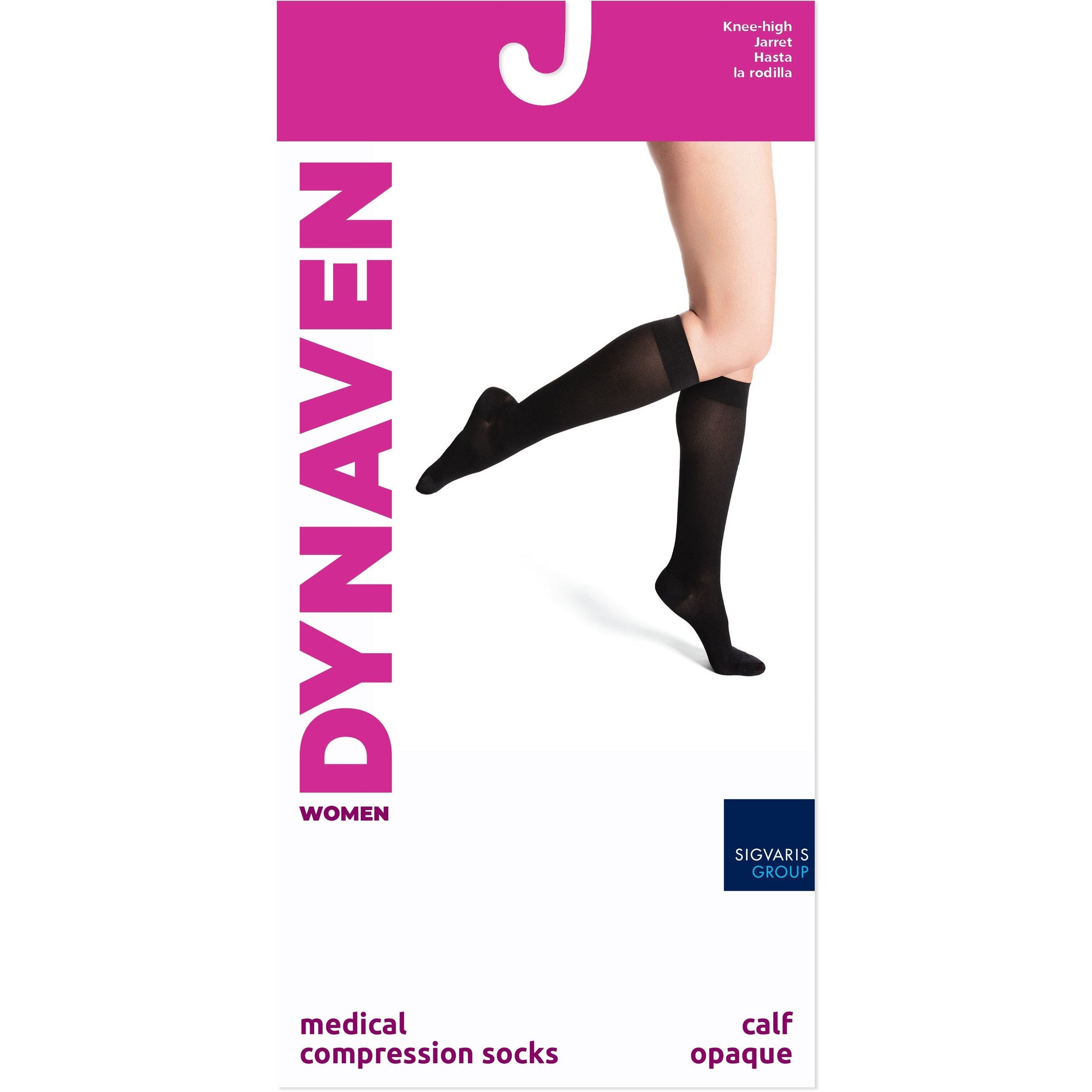 Sigvaris Dynaven Medical Legwear - Women's Calf 30-40mmHg Compression  Support Socks