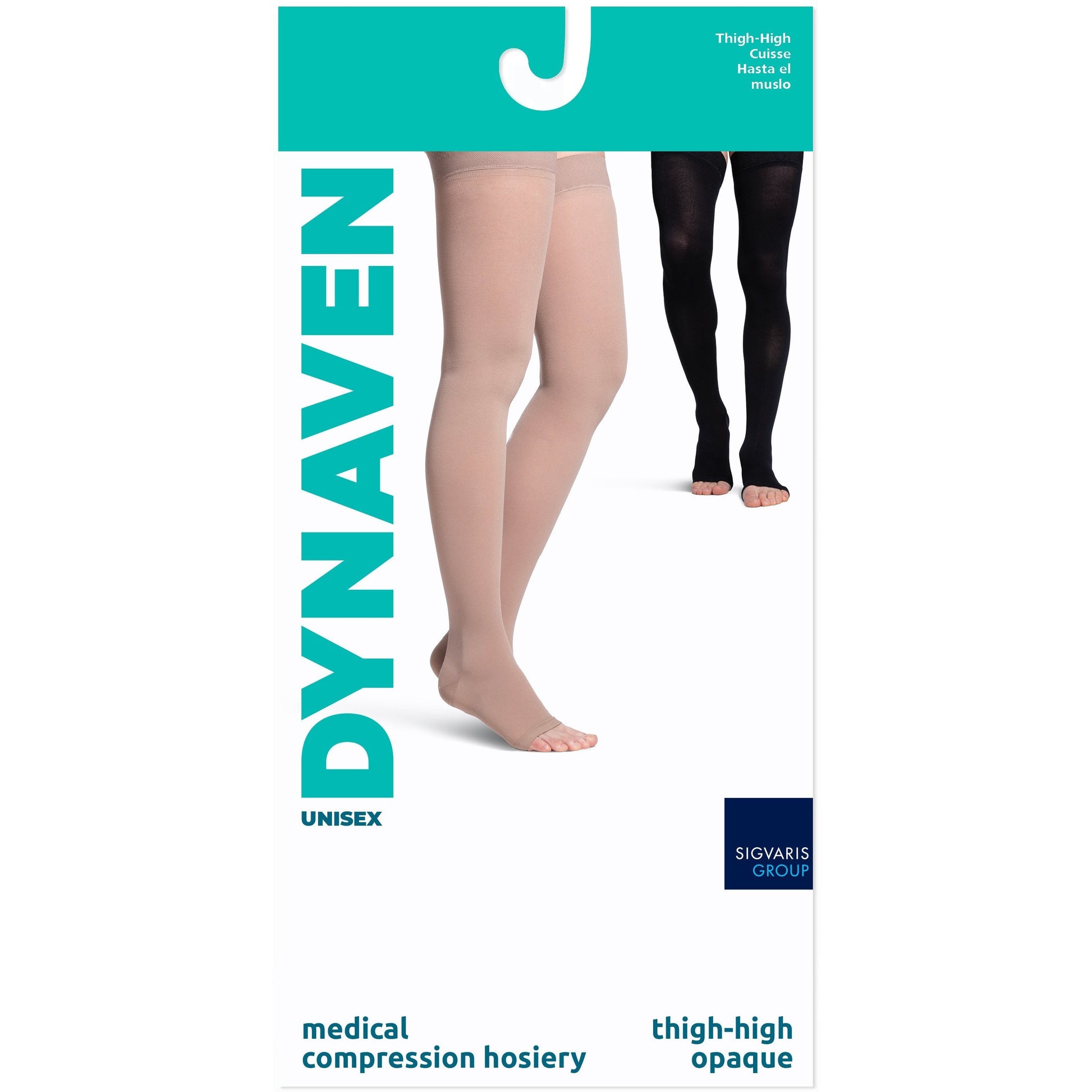Sigvaris 972N Access 20-30 mmHg Open Toe Thigh High Unisex Compression  Stockings with Silicone Border