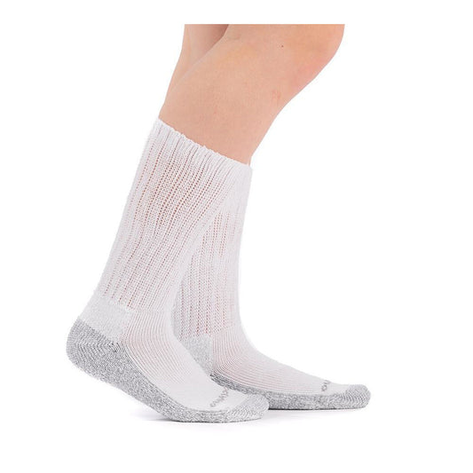 Doc Ortho Casual Comfort Antimicrobial Diabetic Crew Socks, White