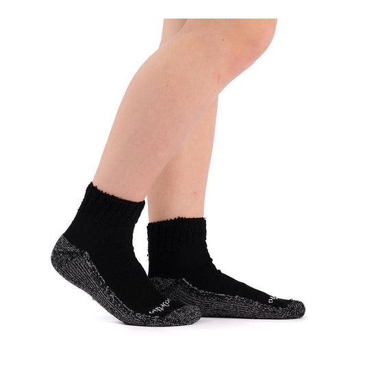 Doc Ortho Casual Comfort Antimicrobial Diabetic 1/4 Crew Socks, Black