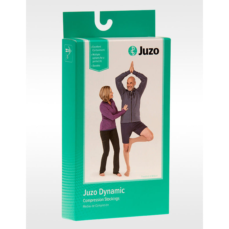 Juzo Dynamic Knee High 20-30 mmHg w/ 3.5 cm Silicone Band, Open Toe, Box