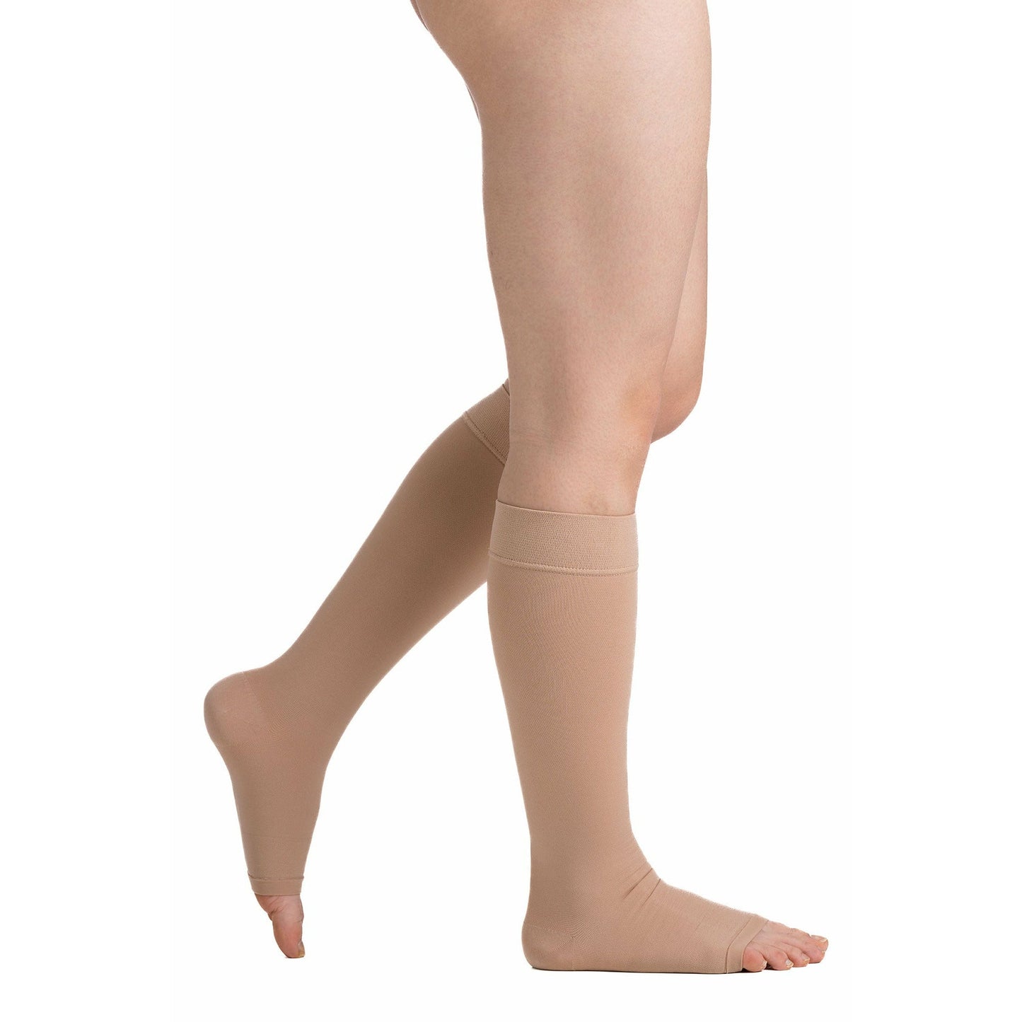 EvoNation Surgical Opaque 20-30 mmHg OPEN TOE Knee Highs, Beige