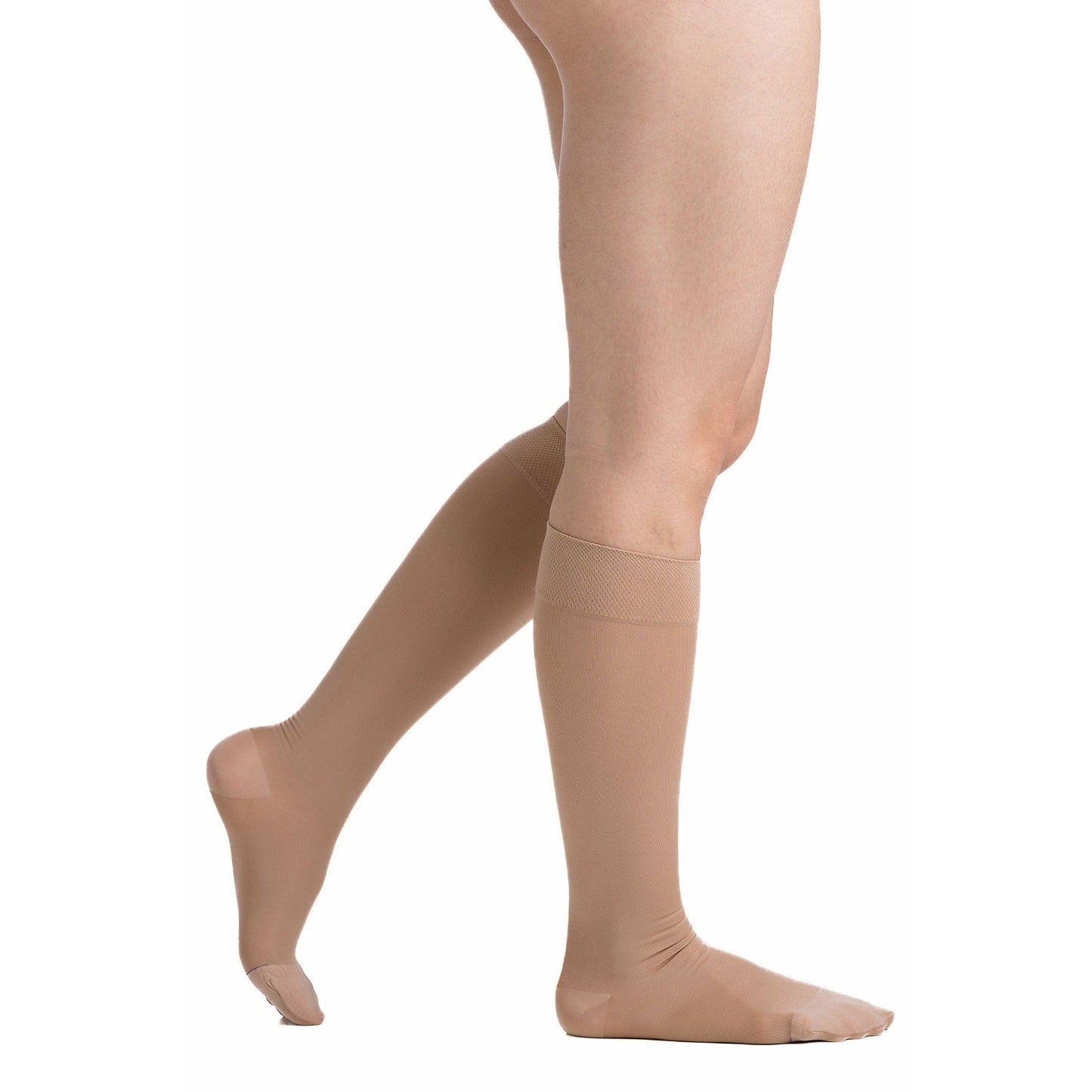 EvoNation Women's Microfiber Opaque 20-30 mmHg Knee High, Sand