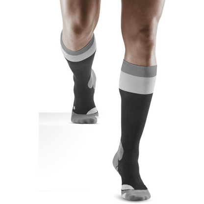 Hiking Light Merino Tall Compression Socks, Men, Sungold/Black
