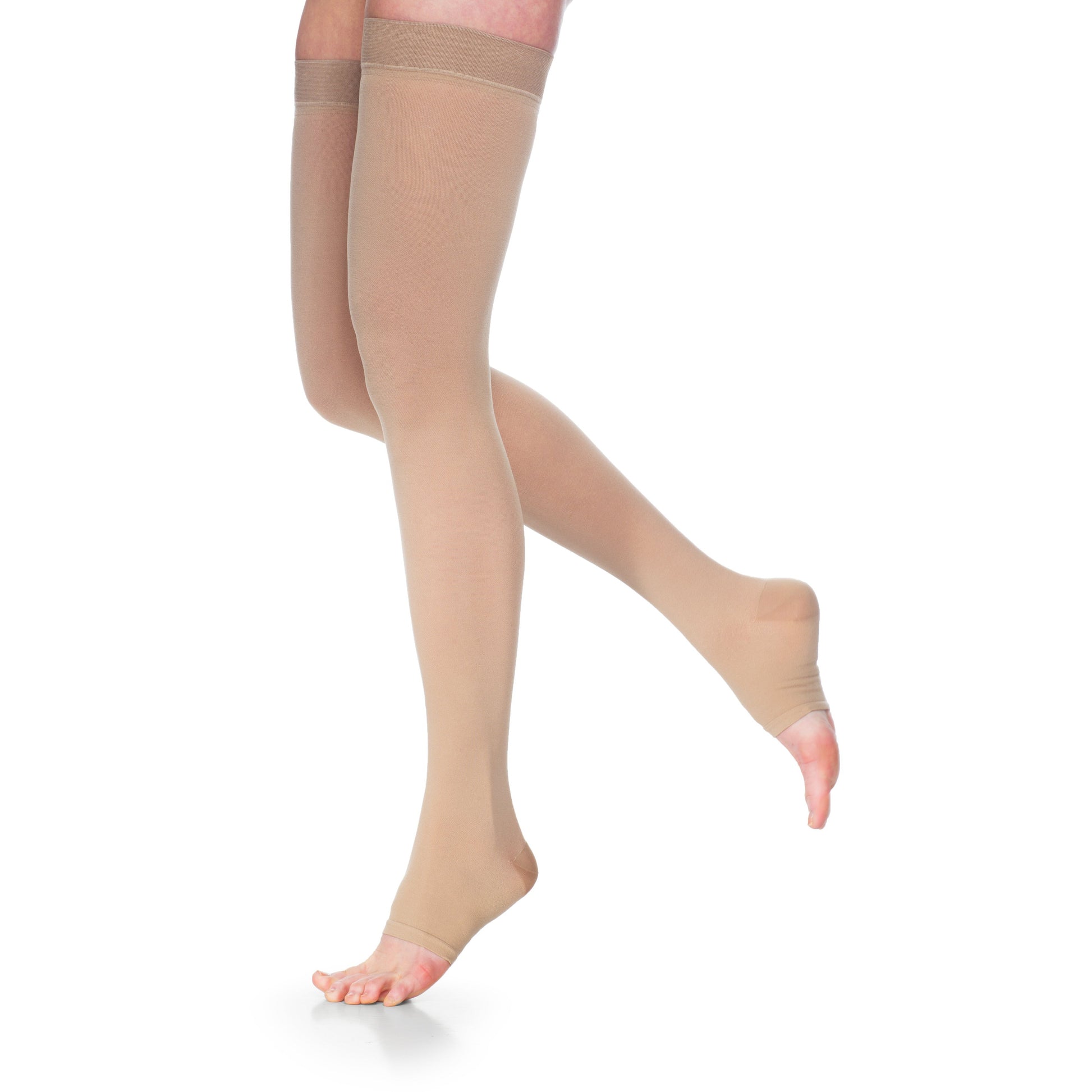 Sigvaris 972N Access 20-30 mmHg Open Toe Thigh High Unisex Compression  Stockings with Silicone Border