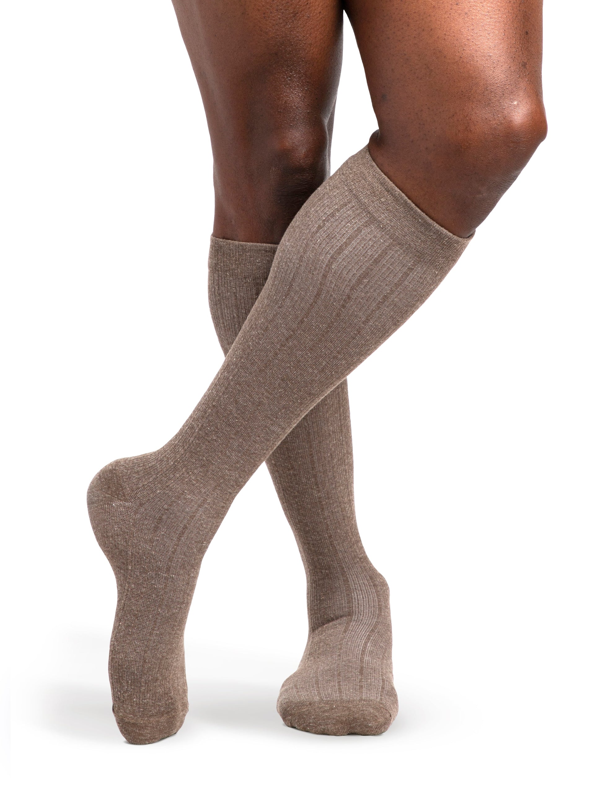 Sigvaris Linen Men's Knee High 20-30 mmHg, Brown