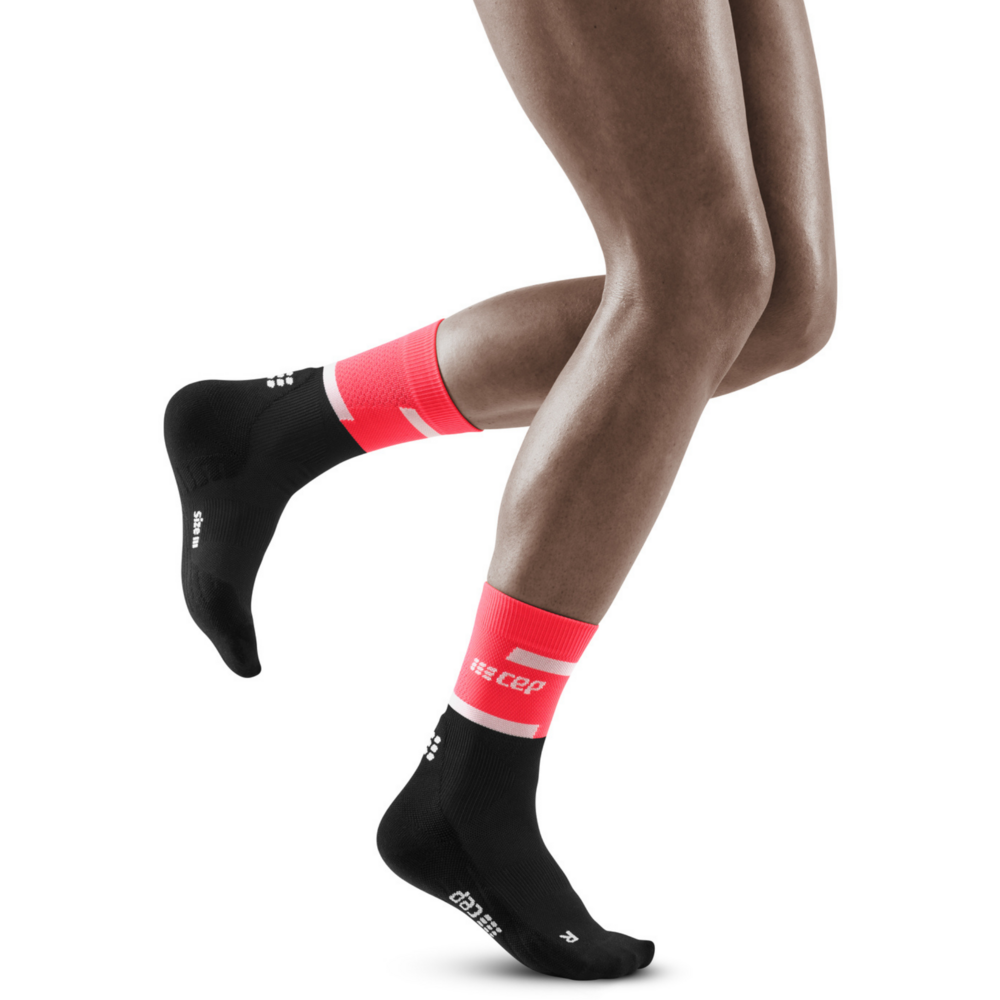The Run Compression Mid Cut Socks 4.0, Women, Pink/Black