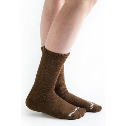 Doc Ortho Ultra Soft Loose Fit Diabetic Crew Socks, Brown