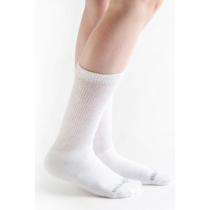 Doc Ortho Ultra Soft Loose Fit Diabetic Crew Socks, White