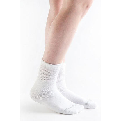 Doc Ortho Ultra Soft Loose Fit Diabetic 1/4 Crew Socks, White