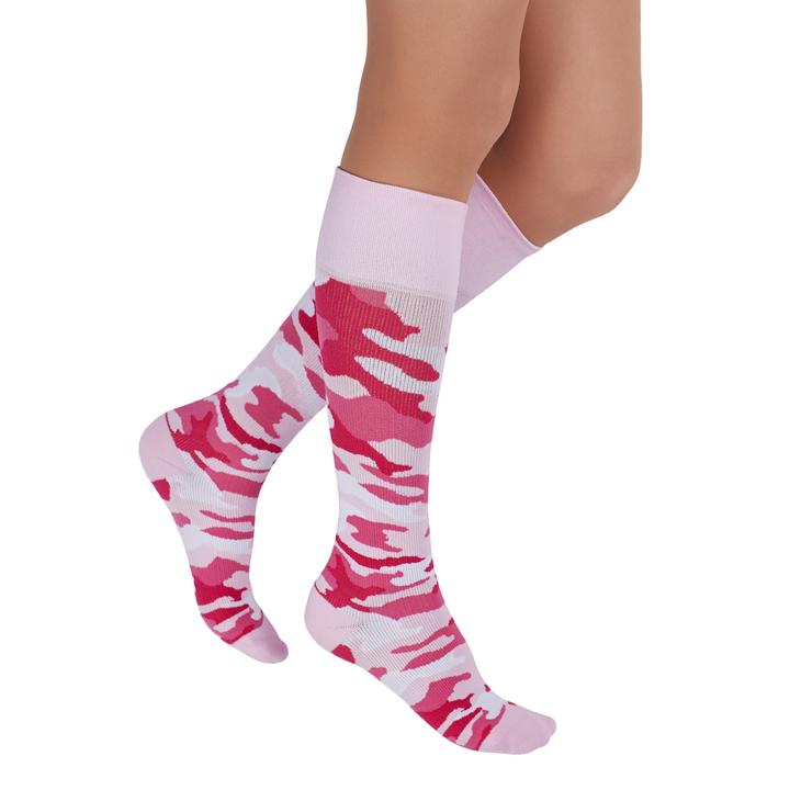 Rejuva Camo 20-30 mmHg Compression Socks, Pink