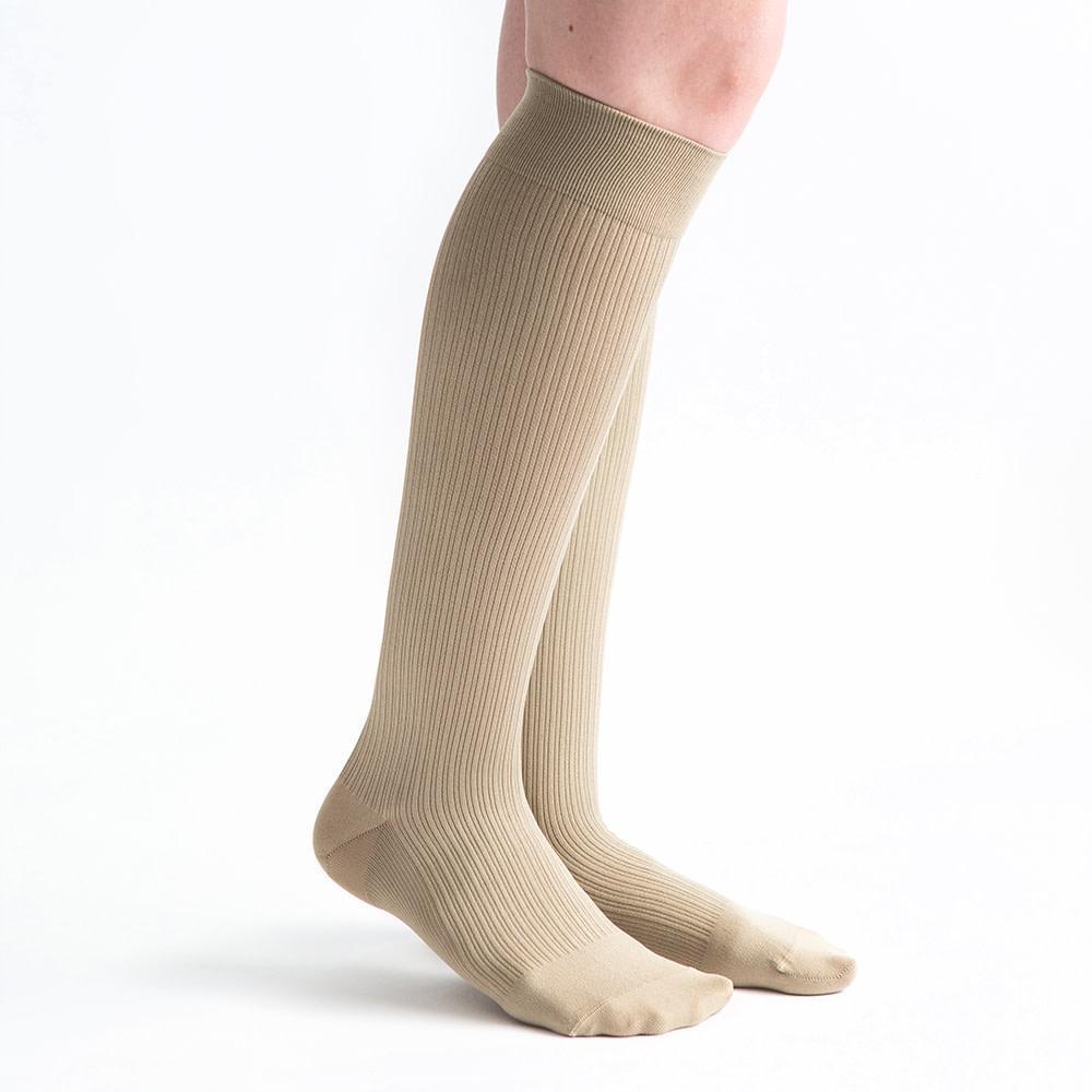 VenActive Women's Ribbed Trouser 15-20 mmHg Compression Sock, Khaki