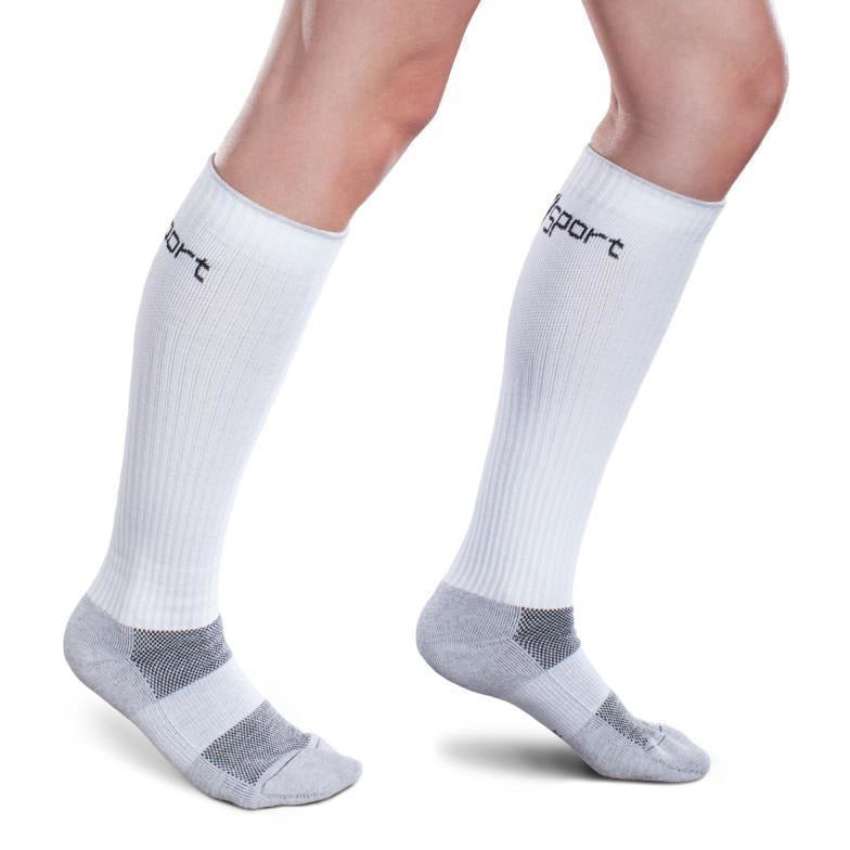 Core-Sport 15-20 mmHg Athletic Performance Compression Socks, White