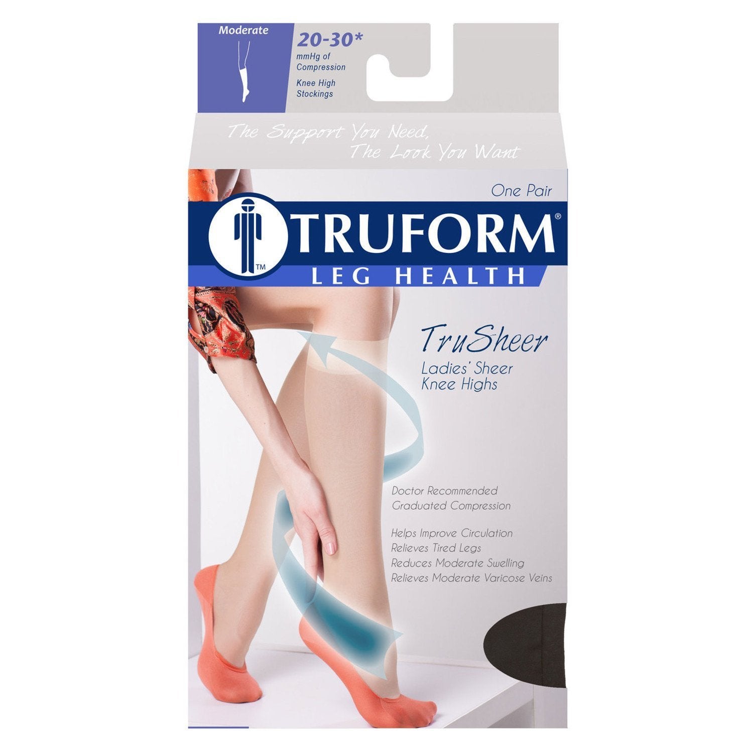 TRUFORM® TruSheer Women's Knee High 20-30 mmHg – Compression Stockings