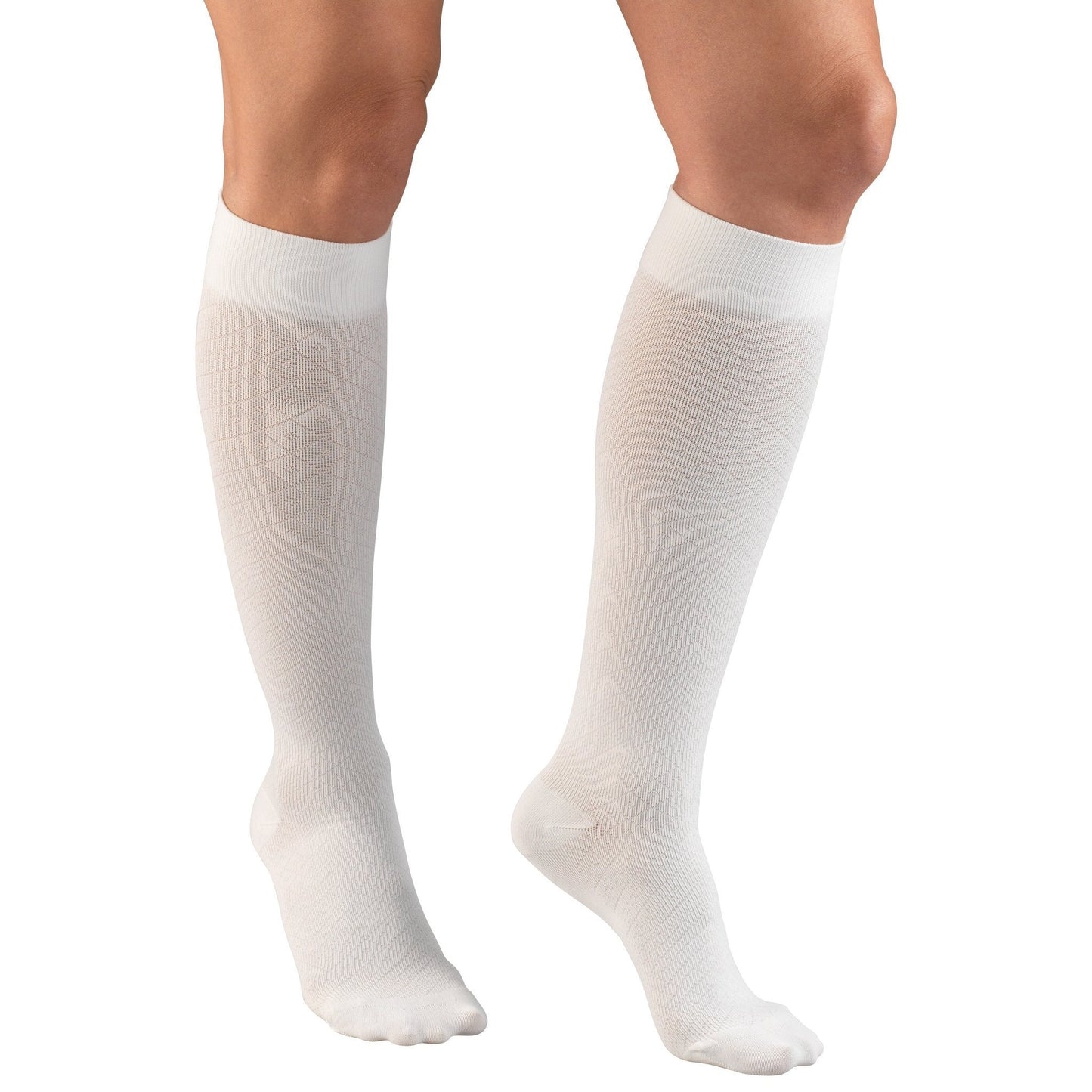 Truform Women's Trouser 15-20 mmHg Diamond Knee High, White