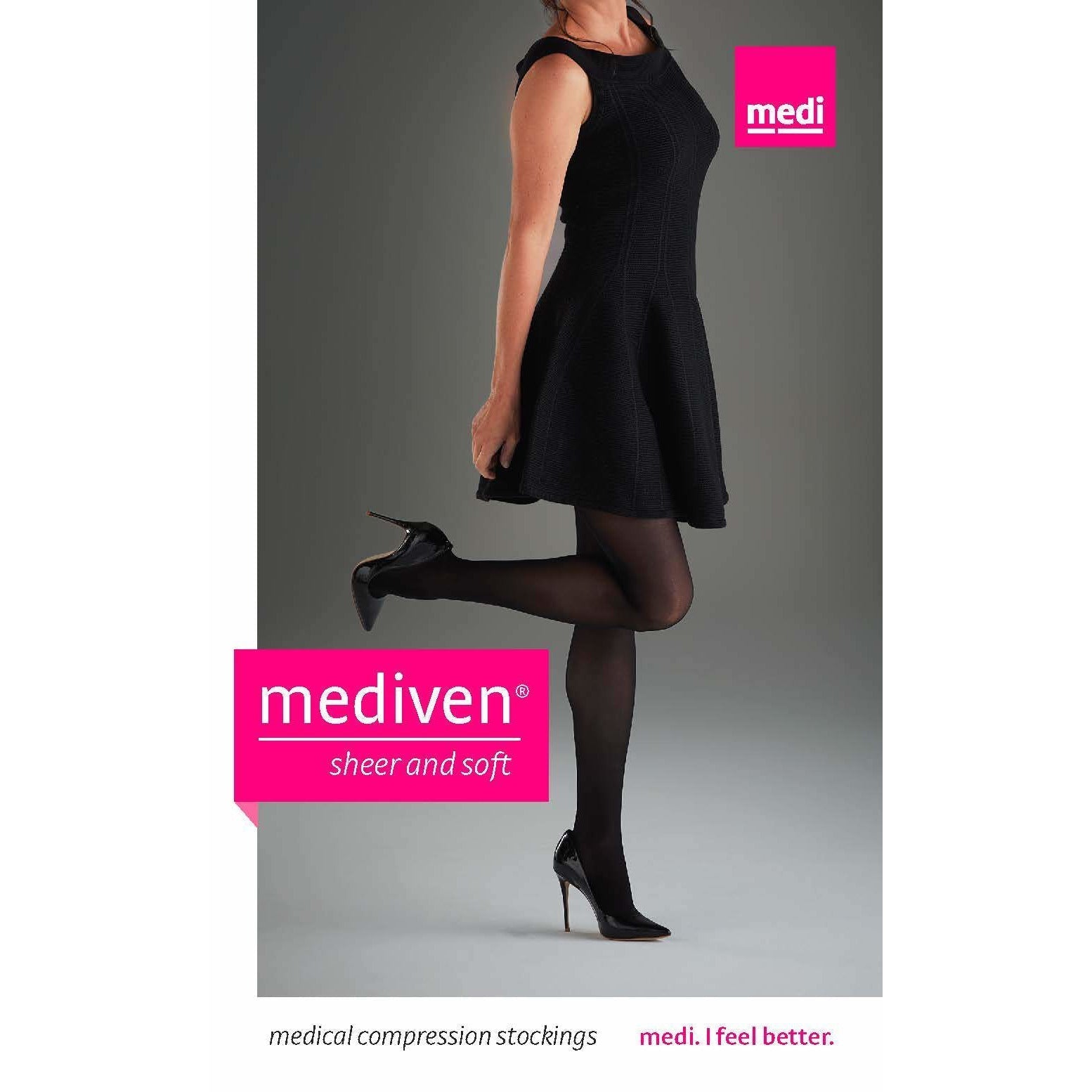 Mediven Sheer & Soft Women's Pantyhose 20-30 mmHg, Open Toe – Compression  Stockings