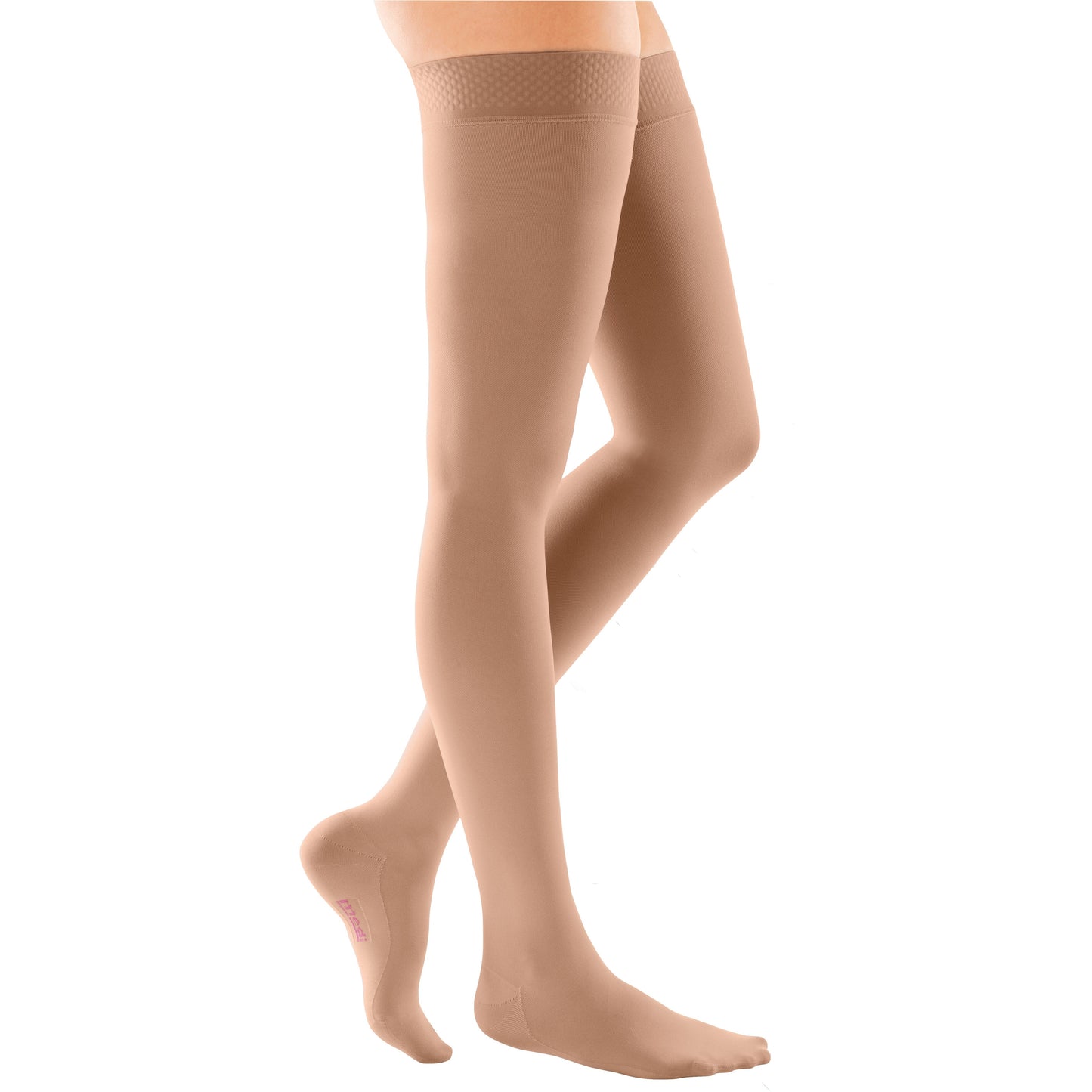 Mediven Comfort 20-30 mmHg Thigh High w/ Beaded Silicone Top Band, Natural