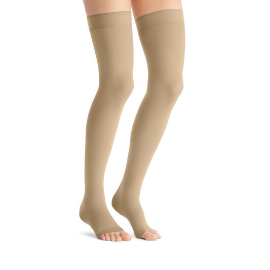 JOBST® Opaque Women's 20-30 mmHg OPEN TOE Thigh High, Natural